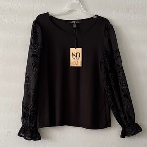 Elegant Black Embroidered Blouse